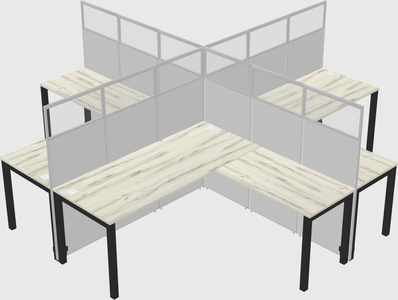 Shared l-shaped cubicles