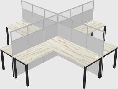 Shared l-shaped cubicles