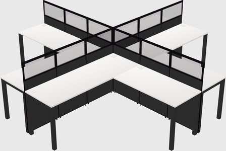 Shared l-shaped cubicles