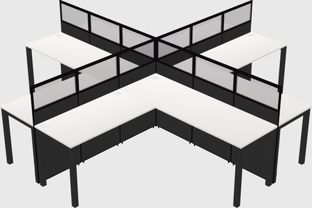 Shared l-shaped cubicles