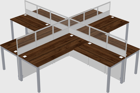Shared l-shaped cubicles