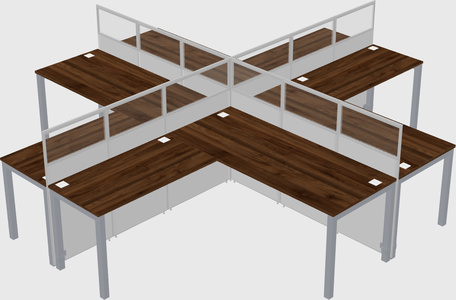 Shared l-shaped cubicles