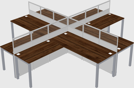 Shared l-shaped cubicles