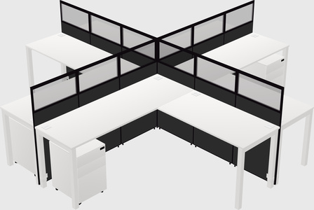 Shared l-shaped cubicles