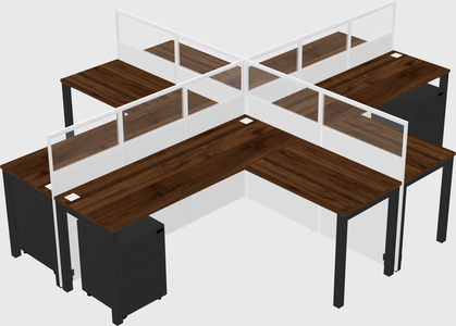 Shared l-shaped cubicles