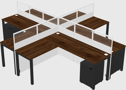 Shared l-shaped cubicles