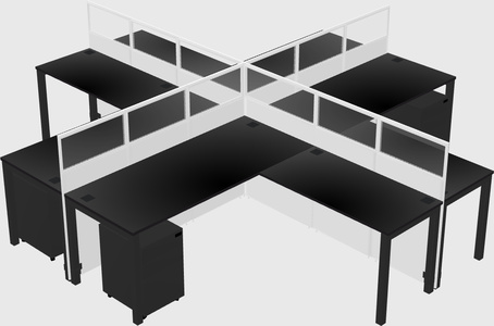 Shared l-shaped cubicles