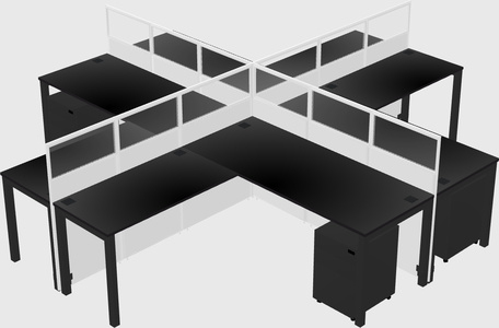 Shared l-shaped cubicles