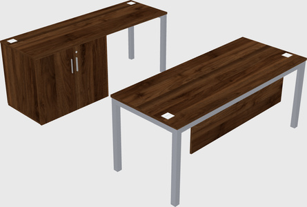 Parallel desk + cabinet