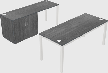 Parallel desk + cabinet