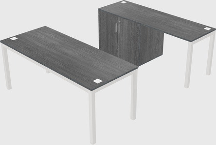 Parallel desk + cabinet