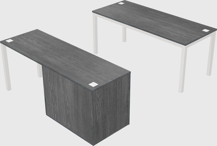 Parallel desk + cabinet