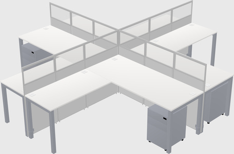 Shared l-shaped cubicles
