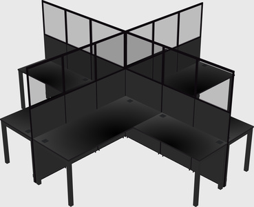 Shared l-shaped cubicles
