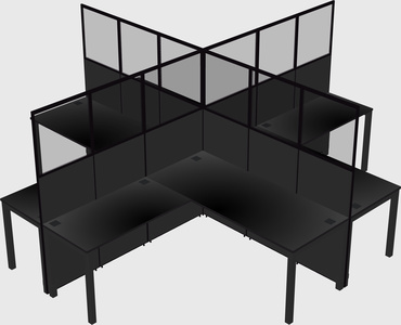Shared l-shaped cubicles