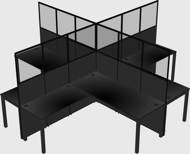 Shared l-shaped cubicles