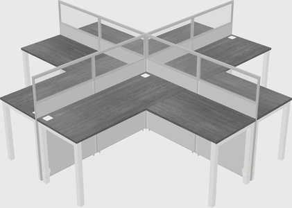 Shared l-shaped cubicles