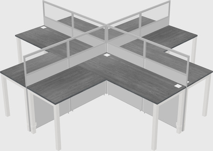 Shared l-shaped cubicles