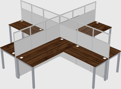 Shared l-shaped cubicles