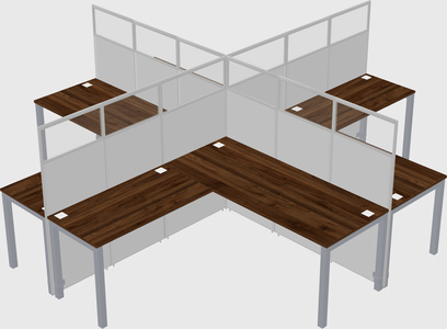 Shared l-shaped cubicles