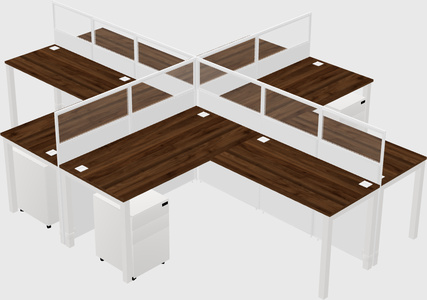 Shared l-shaped cubicles