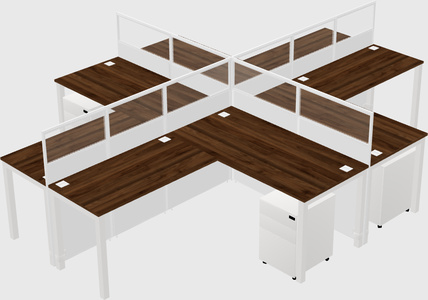 Shared l-shaped cubicles