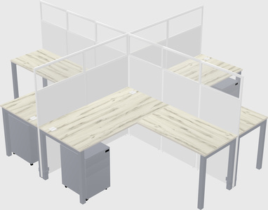 Shared l-shaped cubicles
