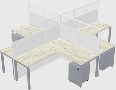 Shared l-shaped cubicles