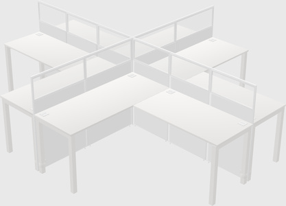 Shared l-shaped cubicles