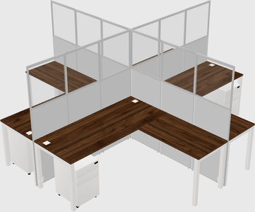 Shared l-shaped cubicles