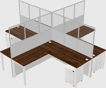 Shared l-shaped cubicles