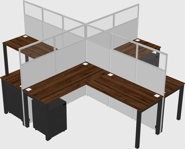 Shared l-shaped cubicles