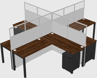 Shared l-shaped cubicles