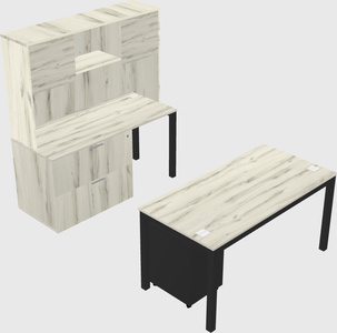 Parallel desk + file cabinet