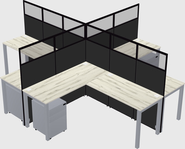 Shared l-shaped cubicles