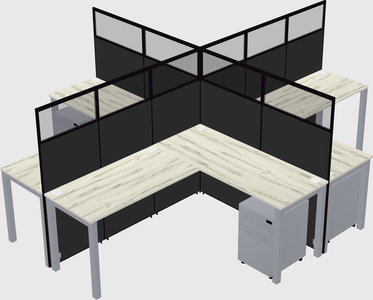 Shared l-shaped cubicles