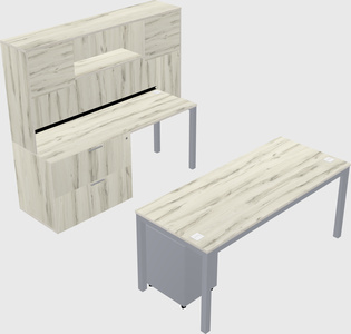 Parallel desk + file cabinet