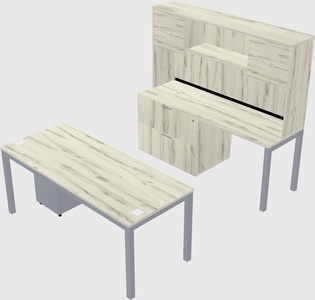 Parallel desk + file cabinet