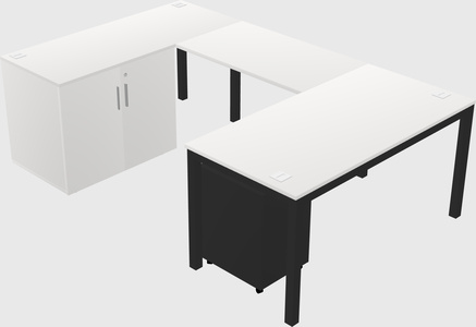 Bureau + armoire en u
