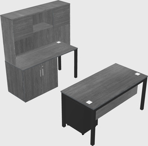 Parallel desk + cabinet
