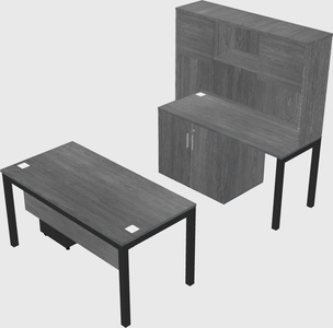 Parallel desk + cabinet