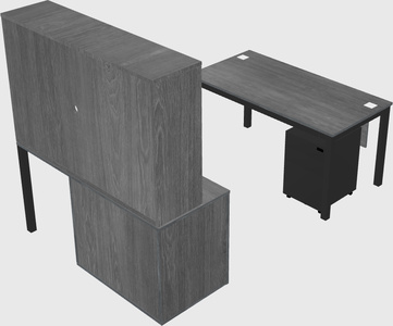 Parallel desk + cabinet