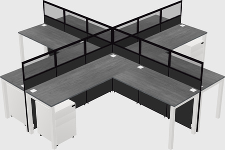 Shared l-shaped cubicles