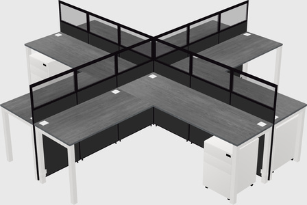 Shared l-shaped cubicles