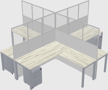 Shared l-shaped cubicles
