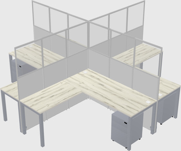 Shared l-shaped cubicles