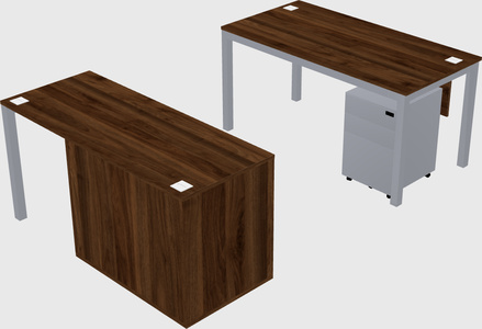 Parallel desk + file cabinet