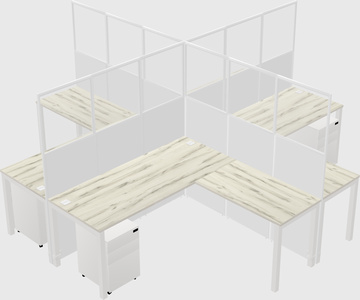 Shared l-shaped cubicles