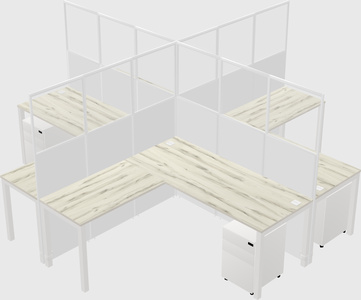 Shared l-shaped cubicles