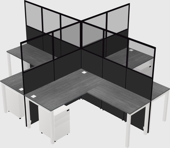 Shared l-shaped cubicles